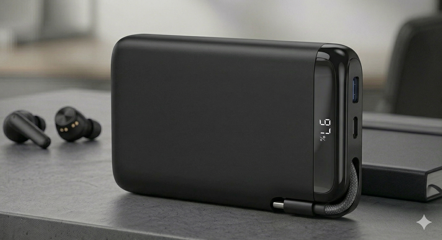 NovaCore Ultra 140W PD 3.1 Power Bank, 27,000mAh Portable Laptop Charger with Apple Find My, Built-in USB-C Cable, OLED Smart Display, Extreme Weather Optimized for MacBook Pro, iPhone 17, and iPad.